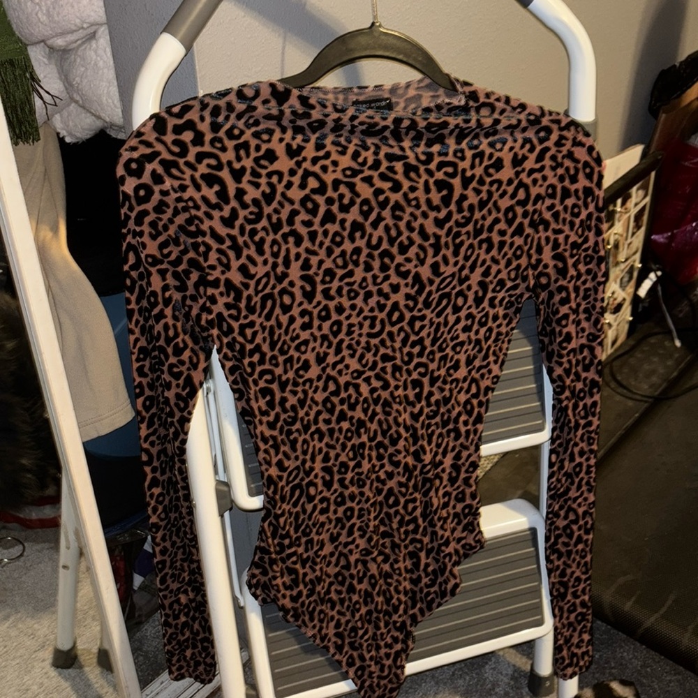 naked wardrobe Burnout Velvet Long Sleeve Bodysuit